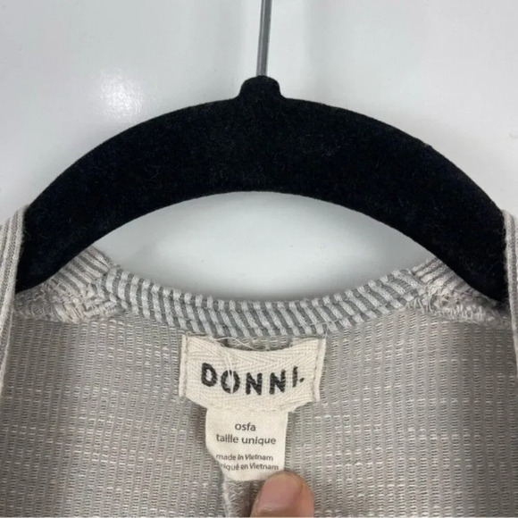 DONNI Ribbed Oversized Open Front Cardigan Sweater Pockets Women's One Size - Picture 6 of 7